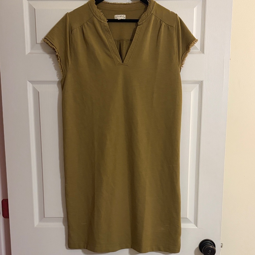 Wonderly Olive Green Shift Dress